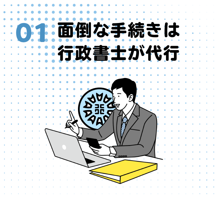 面倒な手続きは行政書士が代行